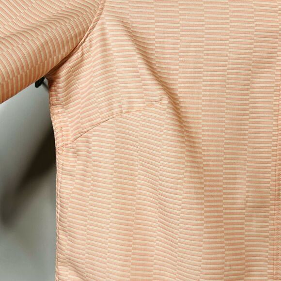 J. McLaughlin Orange White 3/4 length Button Collared Shirt - Picture 6 of 10